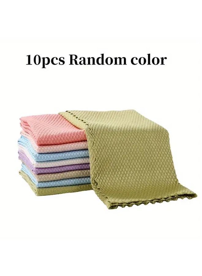 10pcs Multipurpose Cleaning Cloth Fish Scale Glass Stain Removal No Trace Dishwashing - Image 5